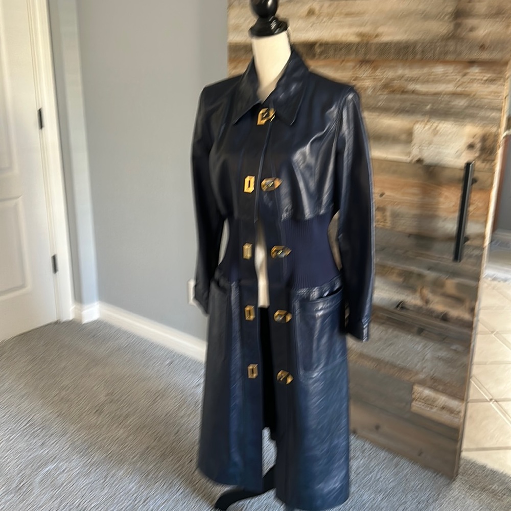 Tory Burch, full length leather trench